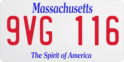 MA license plate 9VG116