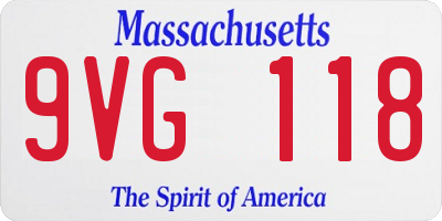 MA license plate 9VG118