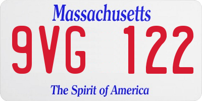 MA license plate 9VG122