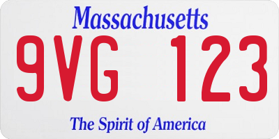 MA license plate 9VG123