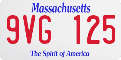 MA license plate 9VG125