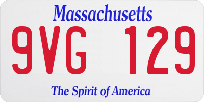 MA license plate 9VG129