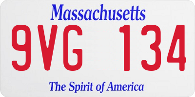 MA license plate 9VG134
