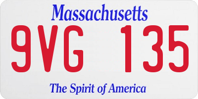 MA license plate 9VG135