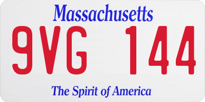 MA license plate 9VG144
