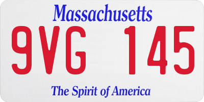 MA license plate 9VG145