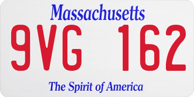 MA license plate 9VG162