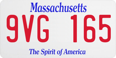 MA license plate 9VG165