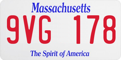 MA license plate 9VG178