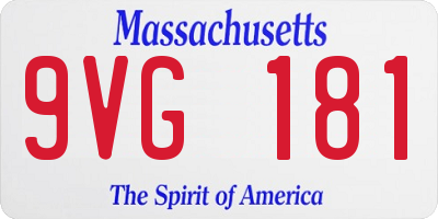 MA license plate 9VG181
