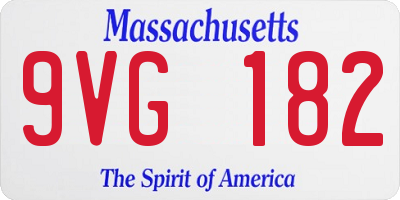 MA license plate 9VG182