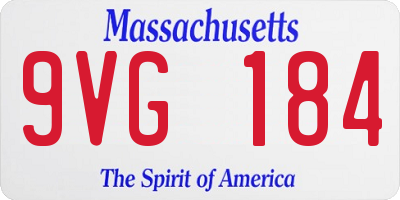 MA license plate 9VG184