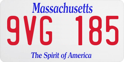 MA license plate 9VG185