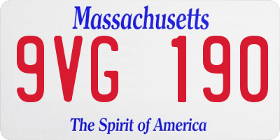 MA license plate 9VG190
