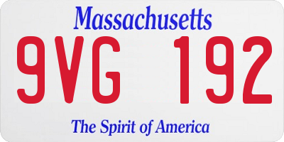 MA license plate 9VG192