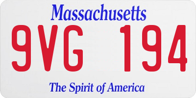 MA license plate 9VG194
