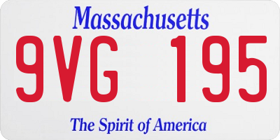 MA license plate 9VG195