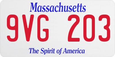 MA license plate 9VG203