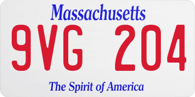 MA license plate 9VG204