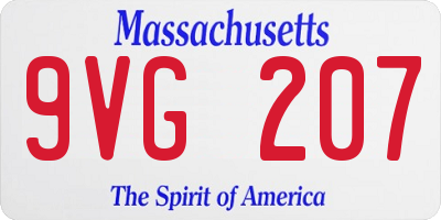 MA license plate 9VG207