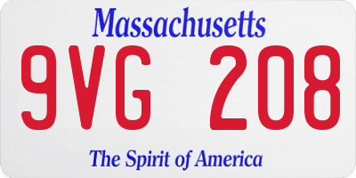 MA license plate 9VG208