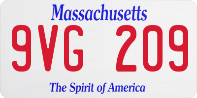 MA license plate 9VG209