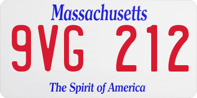 MA license plate 9VG212