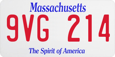 MA license plate 9VG214