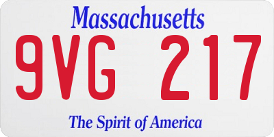 MA license plate 9VG217
