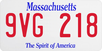 MA license plate 9VG218