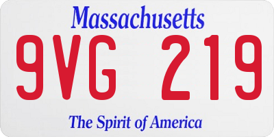 MA license plate 9VG219