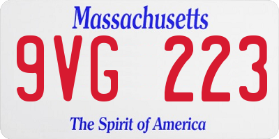 MA license plate 9VG223