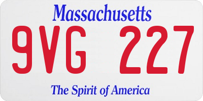 MA license plate 9VG227