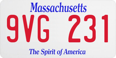 MA license plate 9VG231
