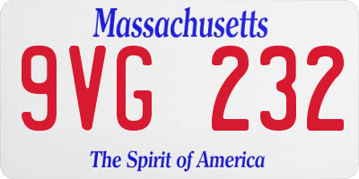 MA license plate 9VG232