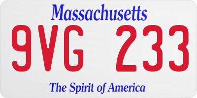 MA license plate 9VG233