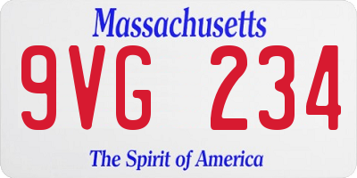 MA license plate 9VG234