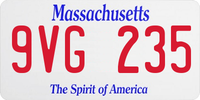 MA license plate 9VG235