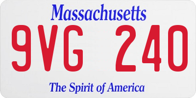 MA license plate 9VG240