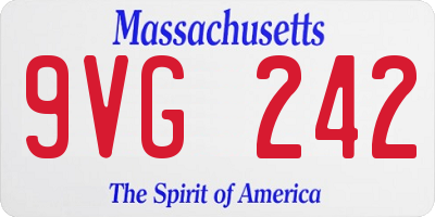 MA license plate 9VG242