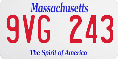 MA license plate 9VG243