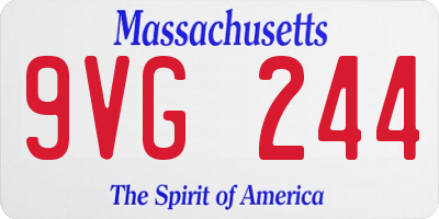 MA license plate 9VG244