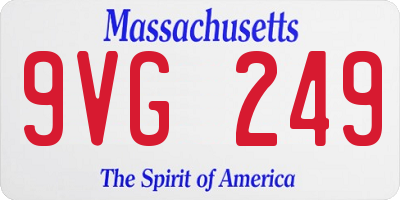 MA license plate 9VG249