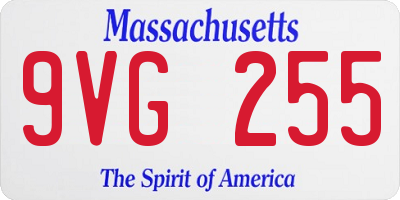 MA license plate 9VG255