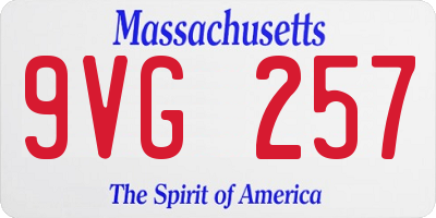 MA license plate 9VG257
