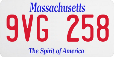 MA license plate 9VG258