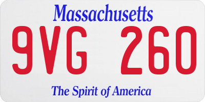 MA license plate 9VG260