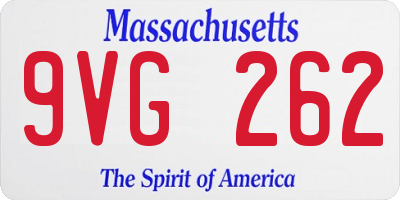 MA license plate 9VG262