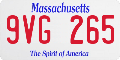 MA license plate 9VG265