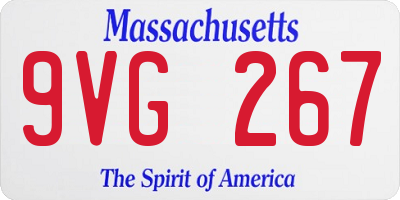 MA license plate 9VG267